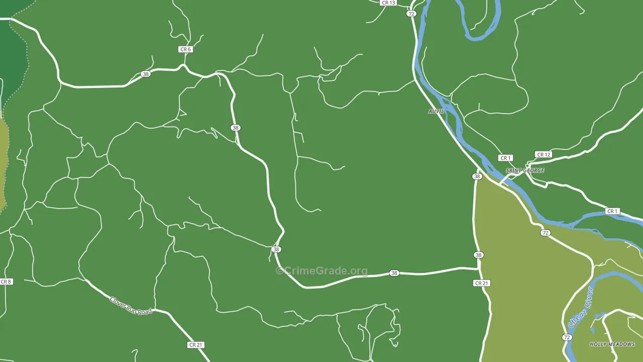 St. George, WV Map of Drug-Related Crime Rates