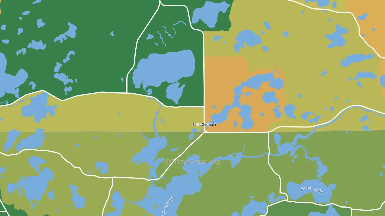 St. Germain, WI Map of Drug-Related Crime Rates