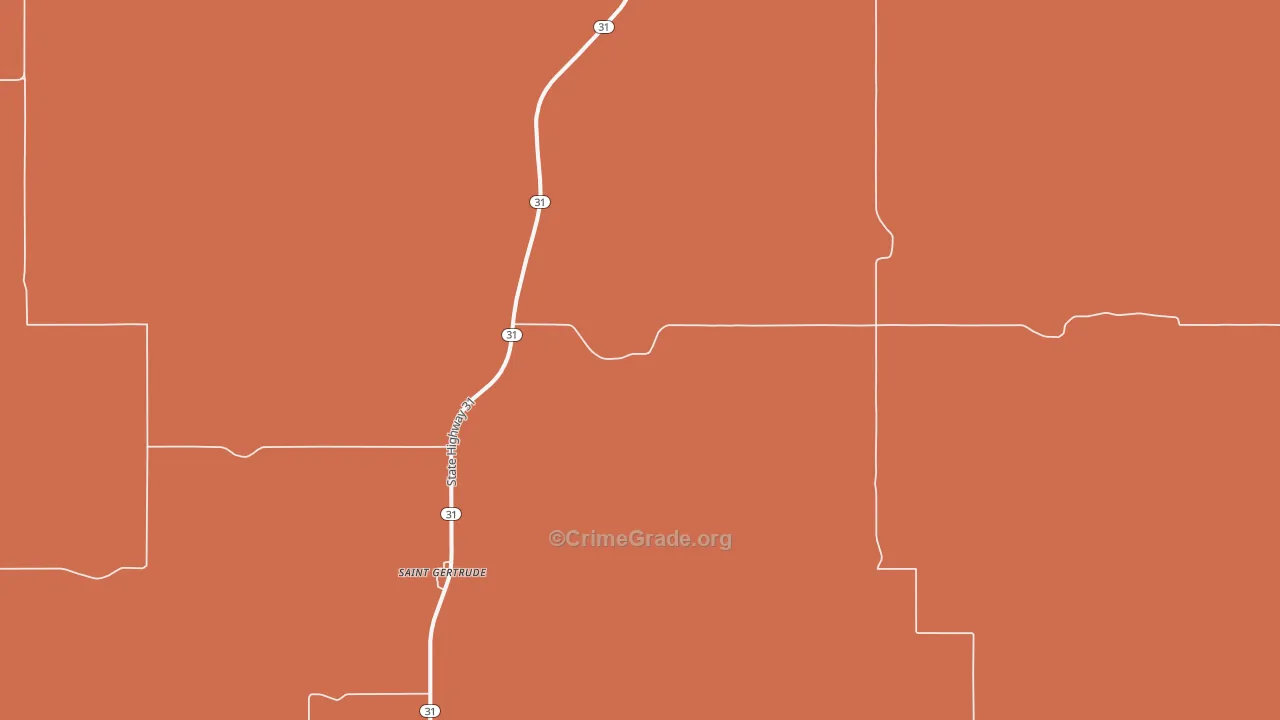 St. Gertrude, ND Map of Drug-Related Crime Rates