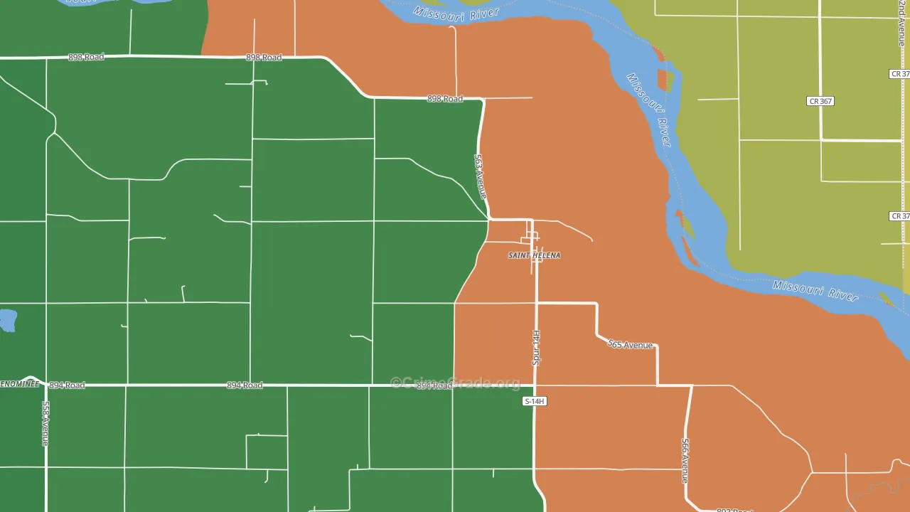 St. Helena, NE Map of Drug-Related Crime Rates