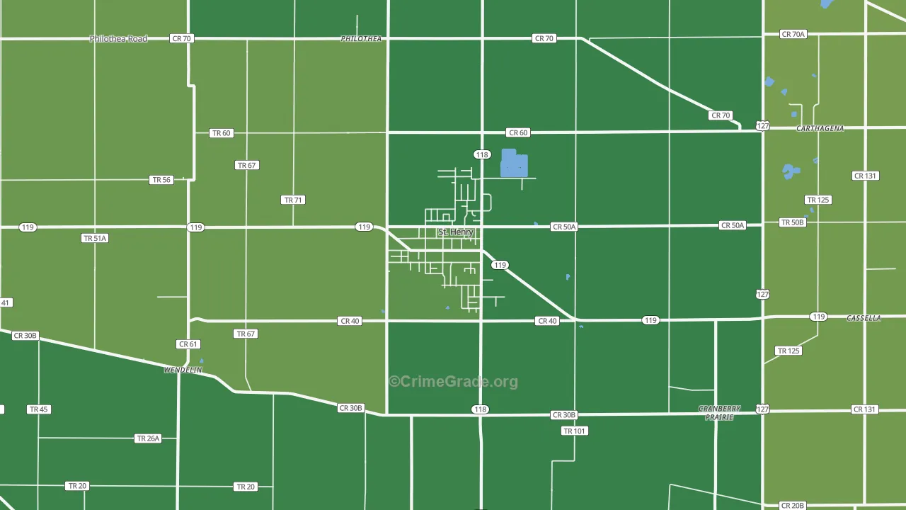St. Henry, OH Map of Drug-Related Crime Rates