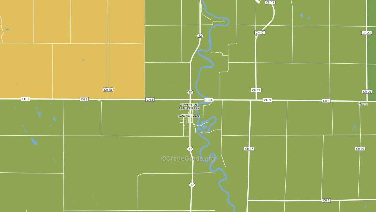 St. Hilaire, MN Map of Drug-Related Crime Rates
