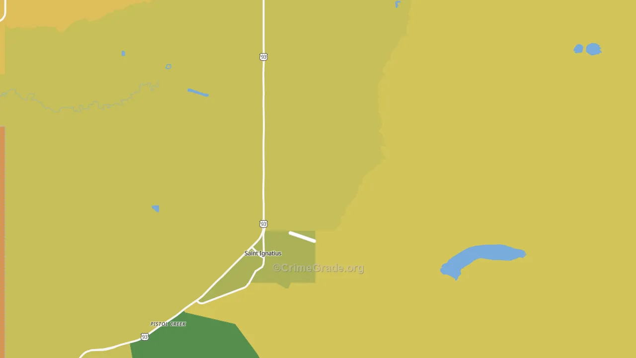 St. Ignatius, MT Map of Drug-Related Crime Rates