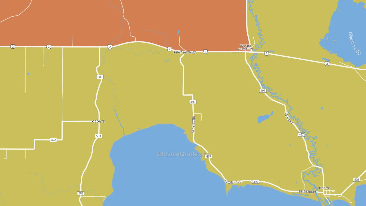 St. Jacques, MI Map of Drug-Related Crime Rates