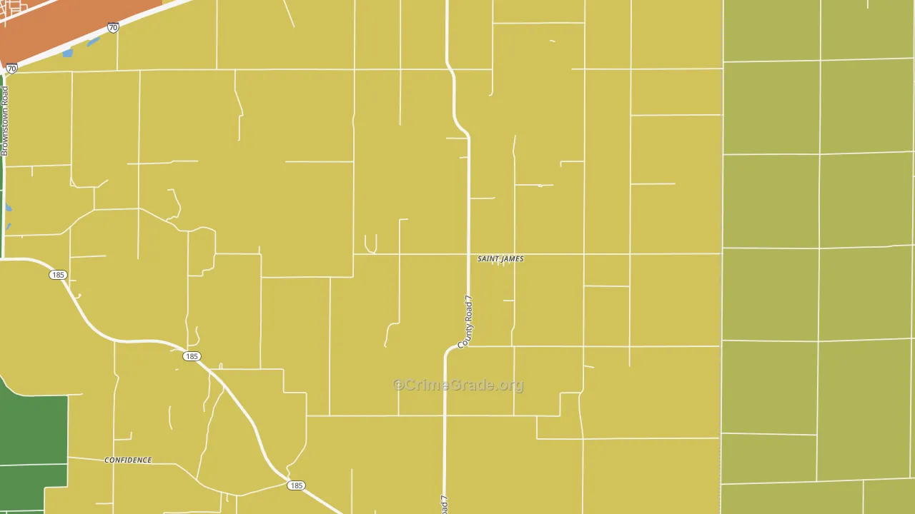 St. James, IL Map of Drug-Related Crime Rates