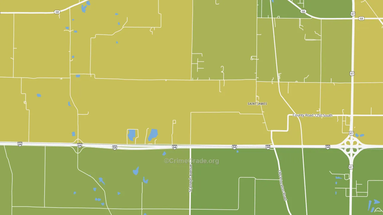 St. James, IN Map of Drug-Related Crime Rates