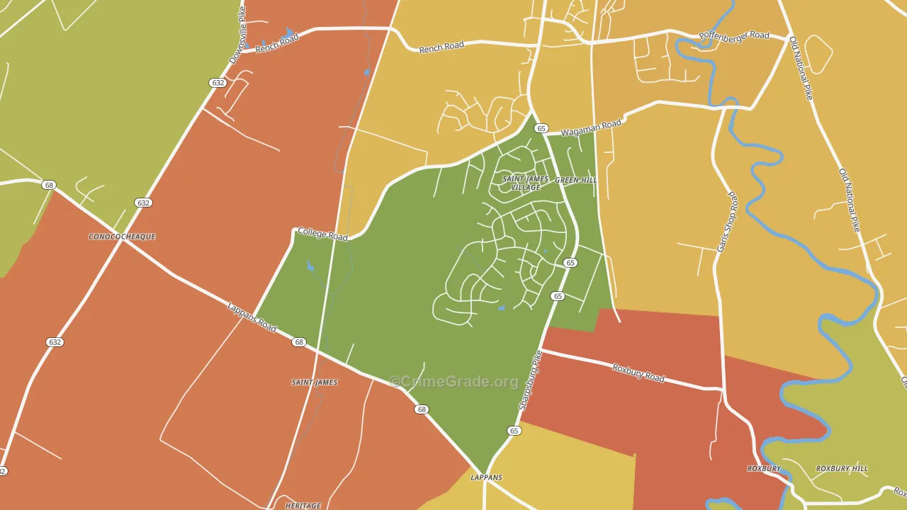 St. James, MD Map of Drug-Related Crime Rates