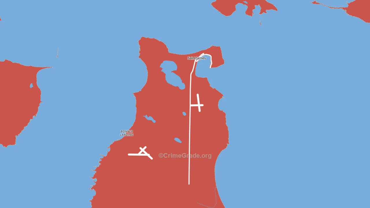 St. James, MI Map of Drug-Related Crime Rates