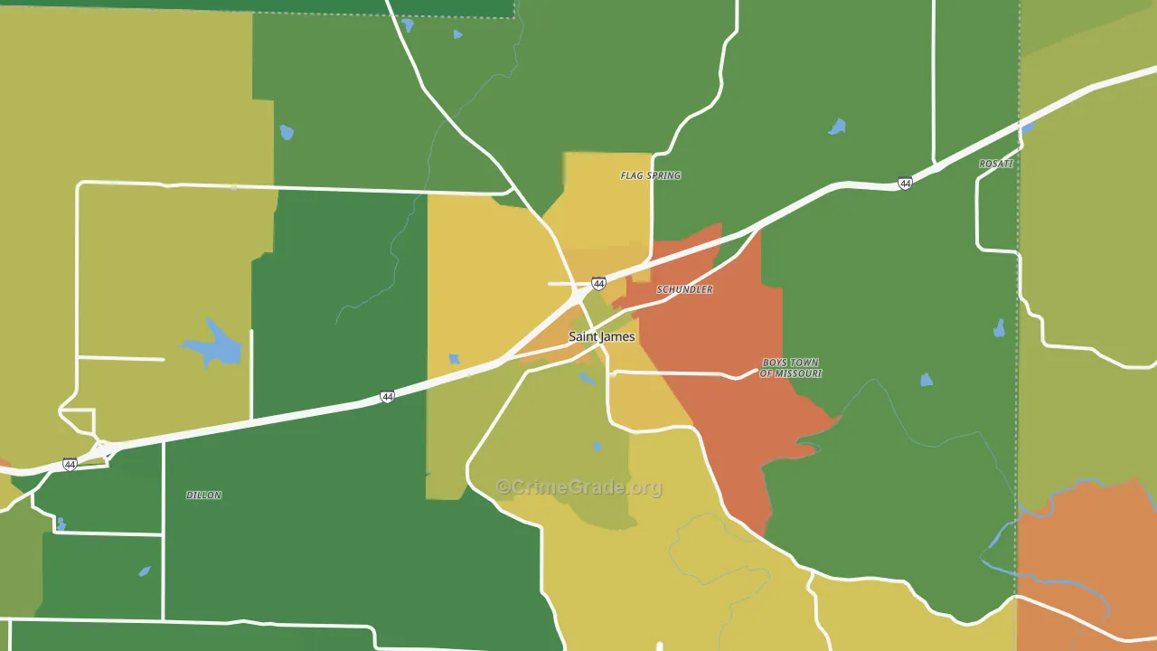 St. James, MO Map of Drug-Related Crime Rates
