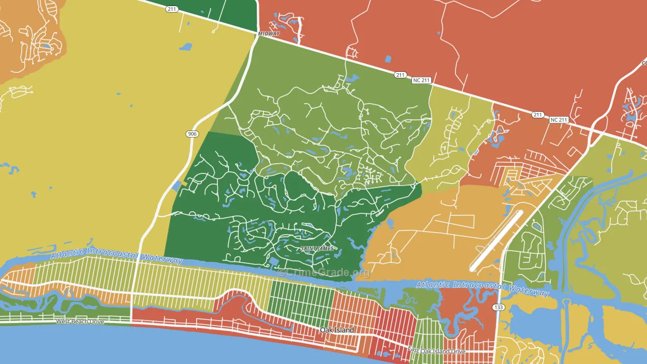 St. James, NC Map of Drug-Related Crime Rates