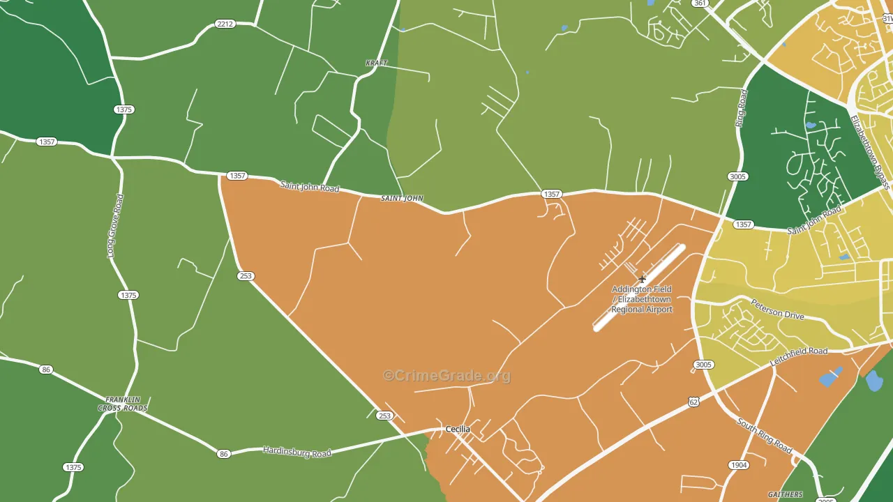 St. John, KY Map of Drug-Related Crime Rates