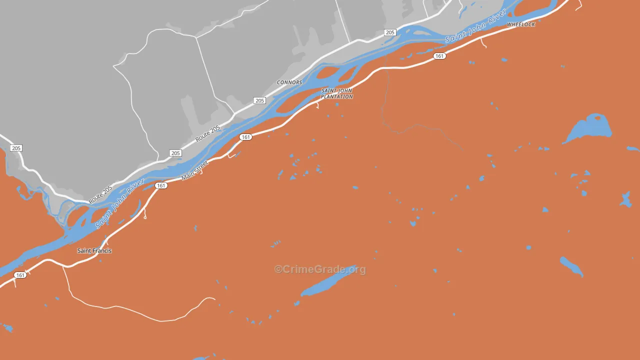 St. John, ME Map of Drug-Related Crime Rates