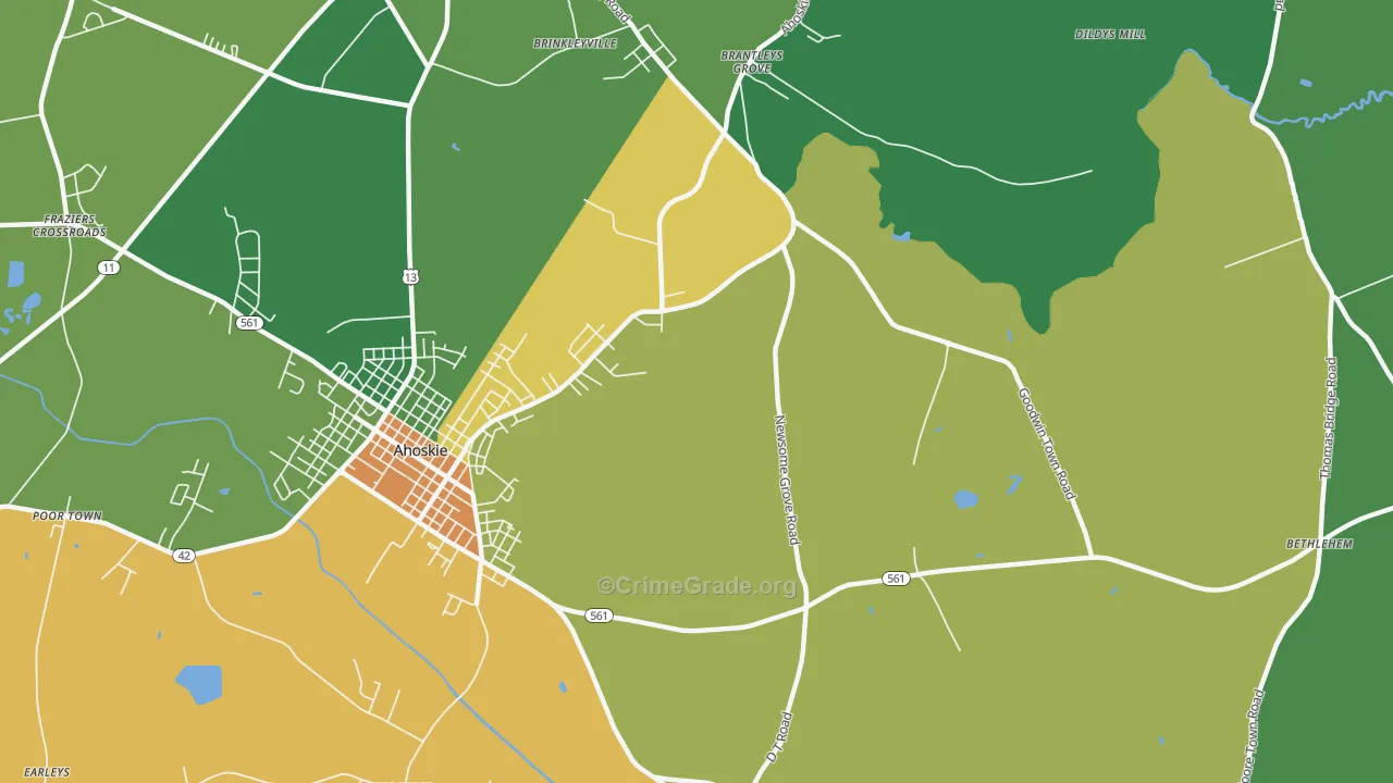 St. John, NC Map of Drug-Related Crime Rates
