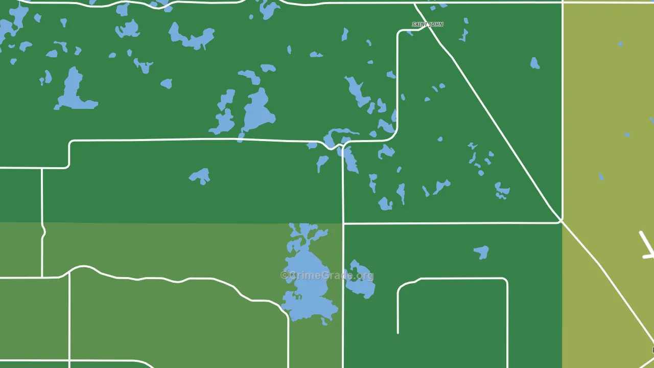 St. John, ND Map of Drug-Related Crime Rates