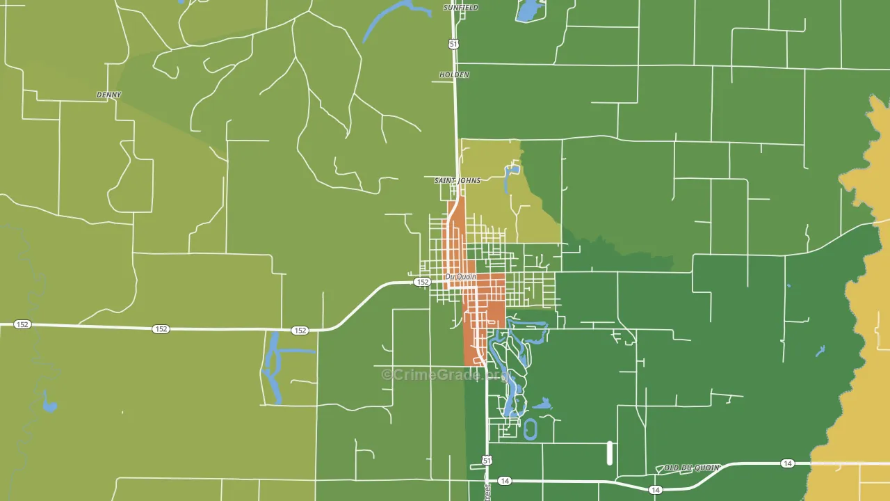 St. Johns, IL Map of Drug-Related Crime Rates