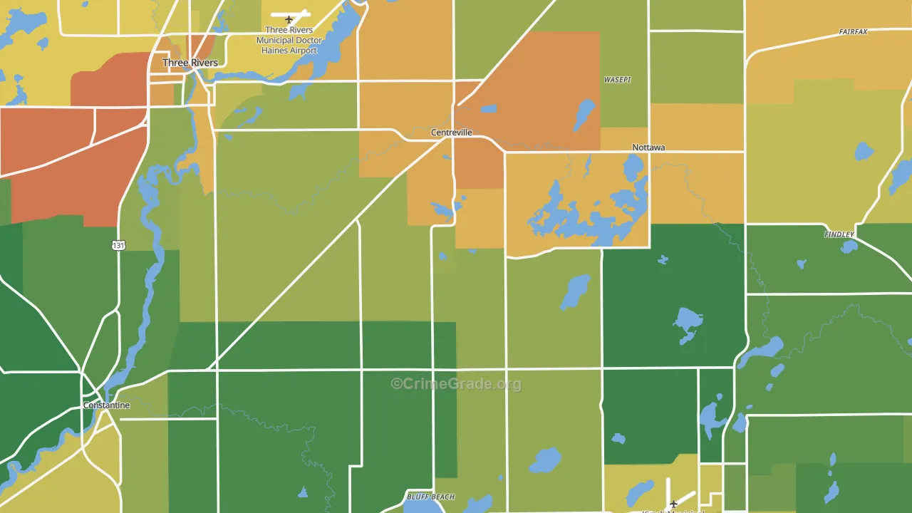 St. Joseph County, MI Map of Drug-Related Crime Rates