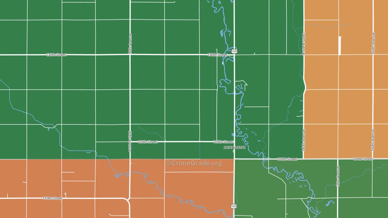 St. Joseph, IA Map of Drug-Related Crime Rates