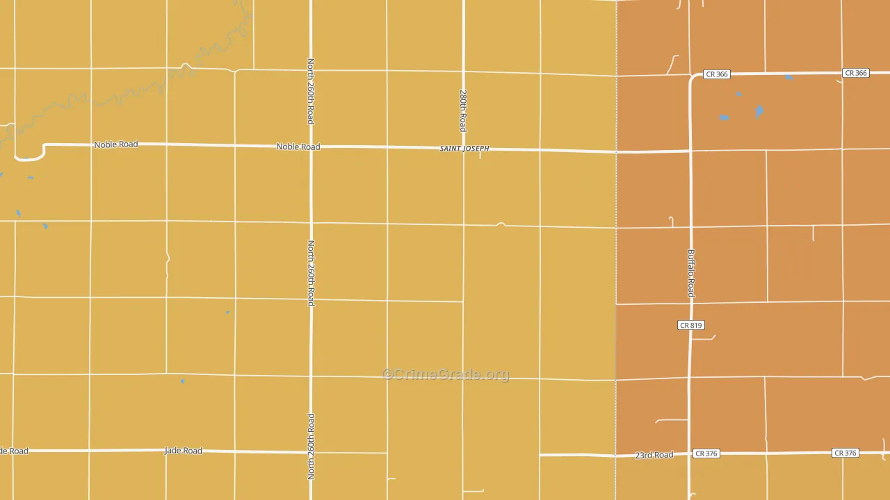 St. Joseph, KS Map of Drug-Related Crime Rates