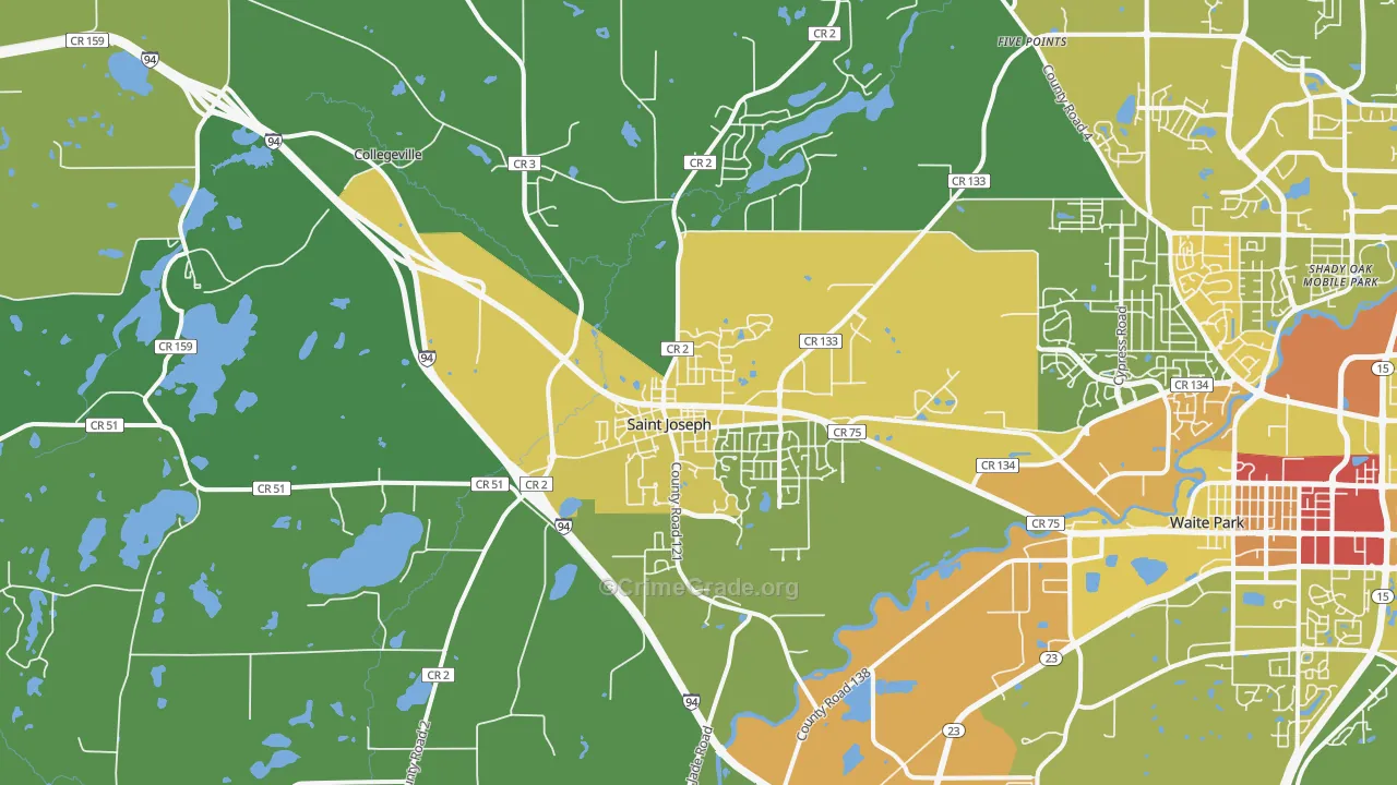 St. Joseph, MN Map of Drug-Related Crime Rates
