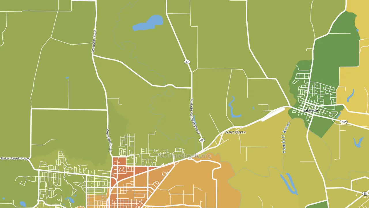 St. Joseph, OR Map of Drug-Related Crime Rates