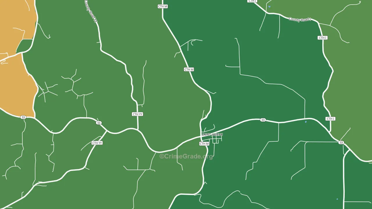 St. Joseph, WI Map of Drug-Related Crime Rates