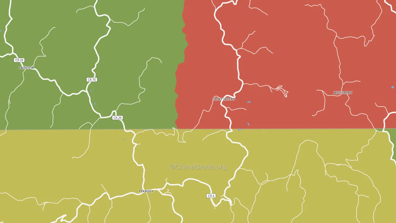 St. Joseph, WV Map of Drug-Related Crime Rates