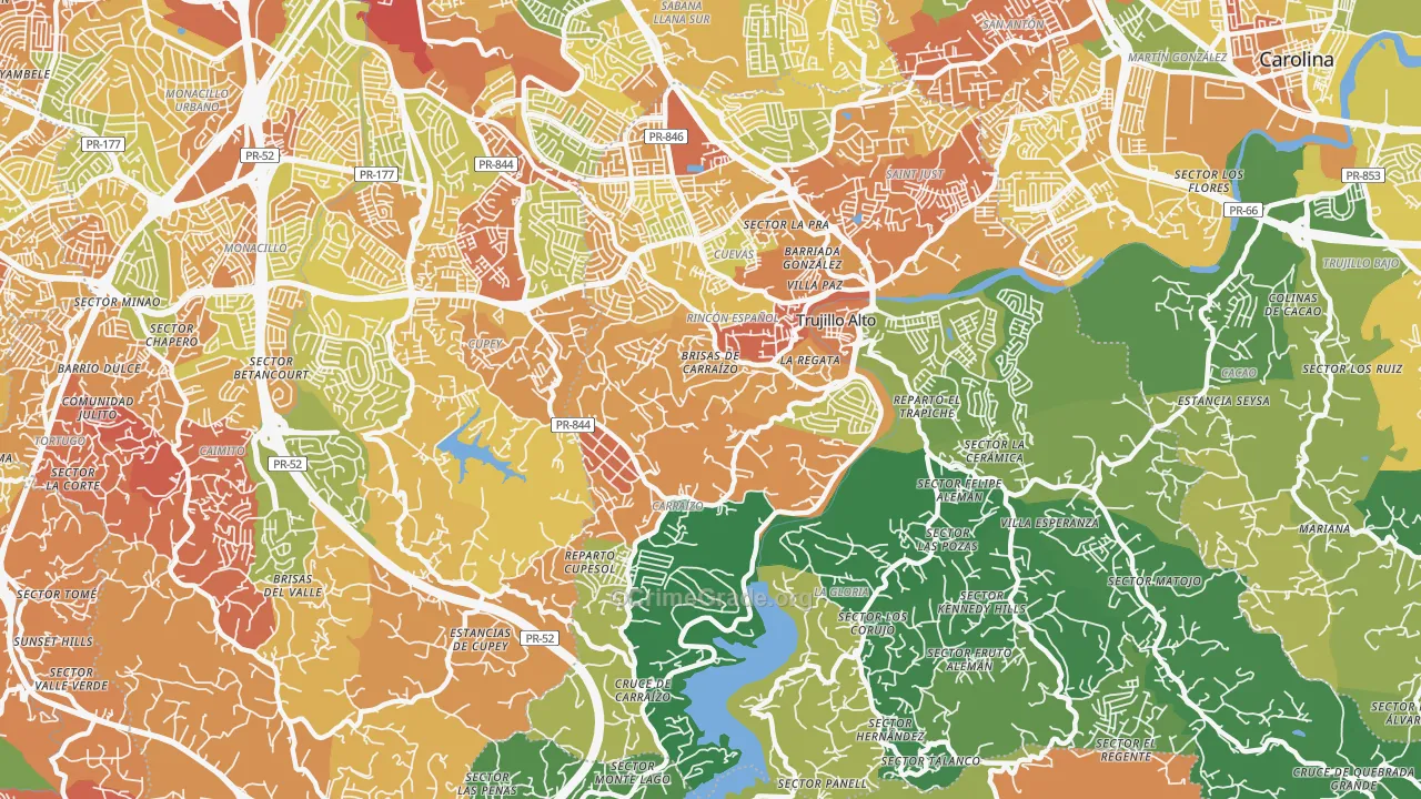St. Just, PR Map of Drug-Related Crime Rates