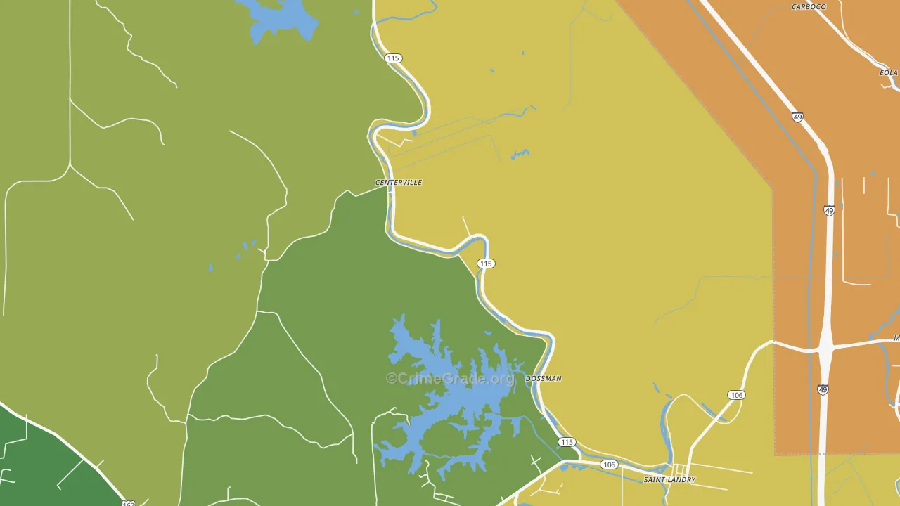 St. Landry, LA Map of Drug-Related Crime Rates