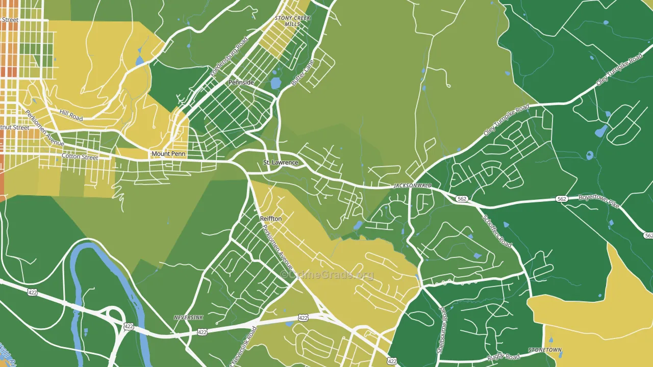 St. Lawrence, PA Map of Drug-Related Crime Rates