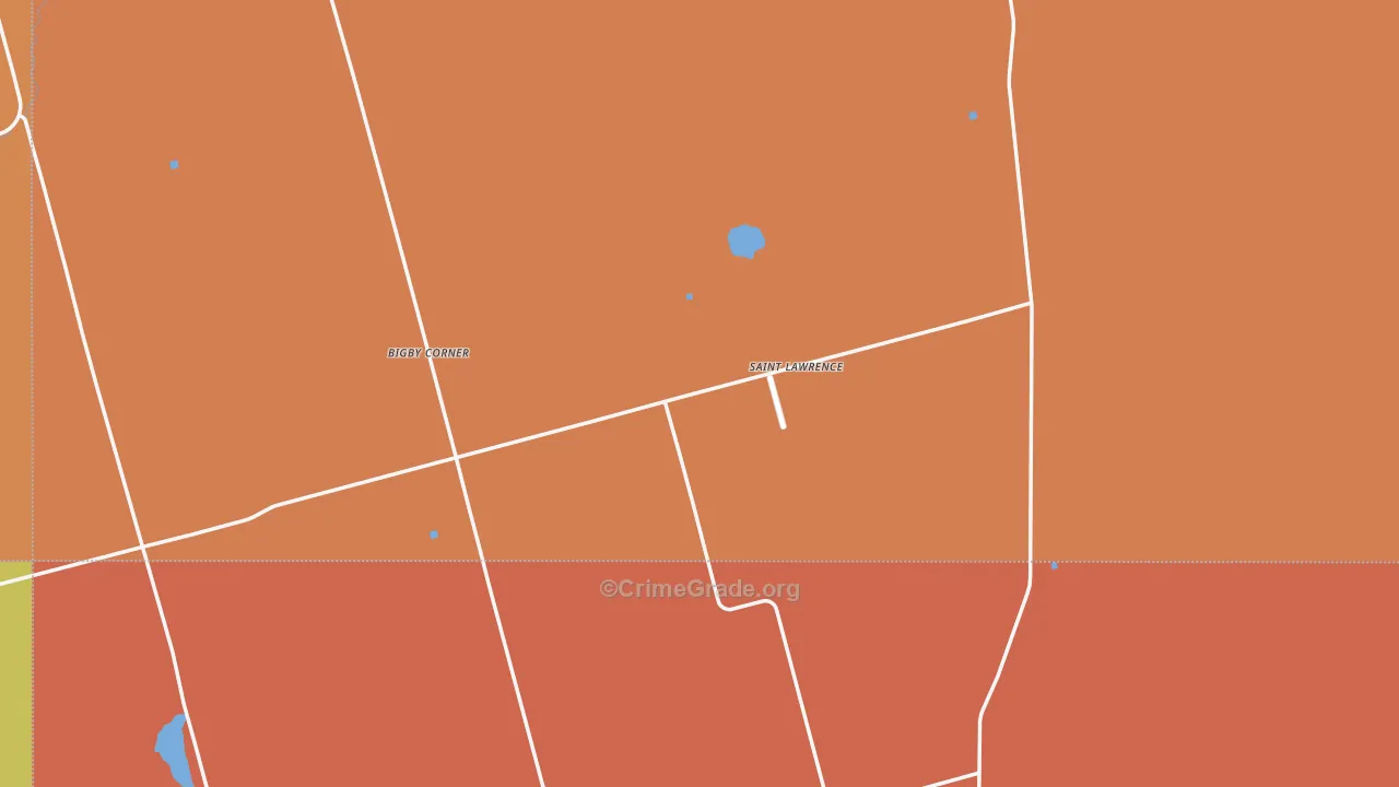 St. Lawrence, TX Map of Drug-Related Crime Rates