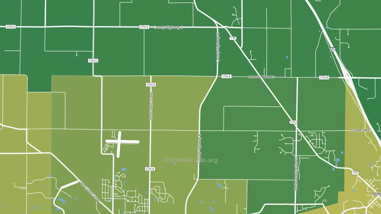 St. Lawrence, WI Map of Drug-Related Crime Rates