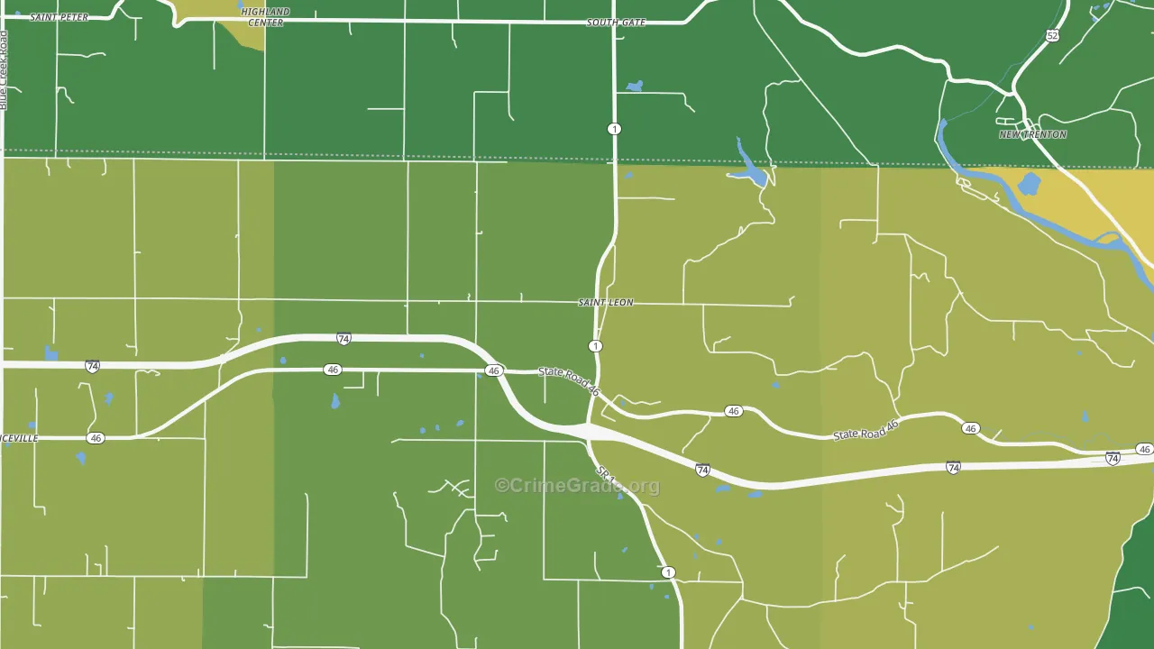 St. Leon, IN Map of Drug-Related Crime Rates