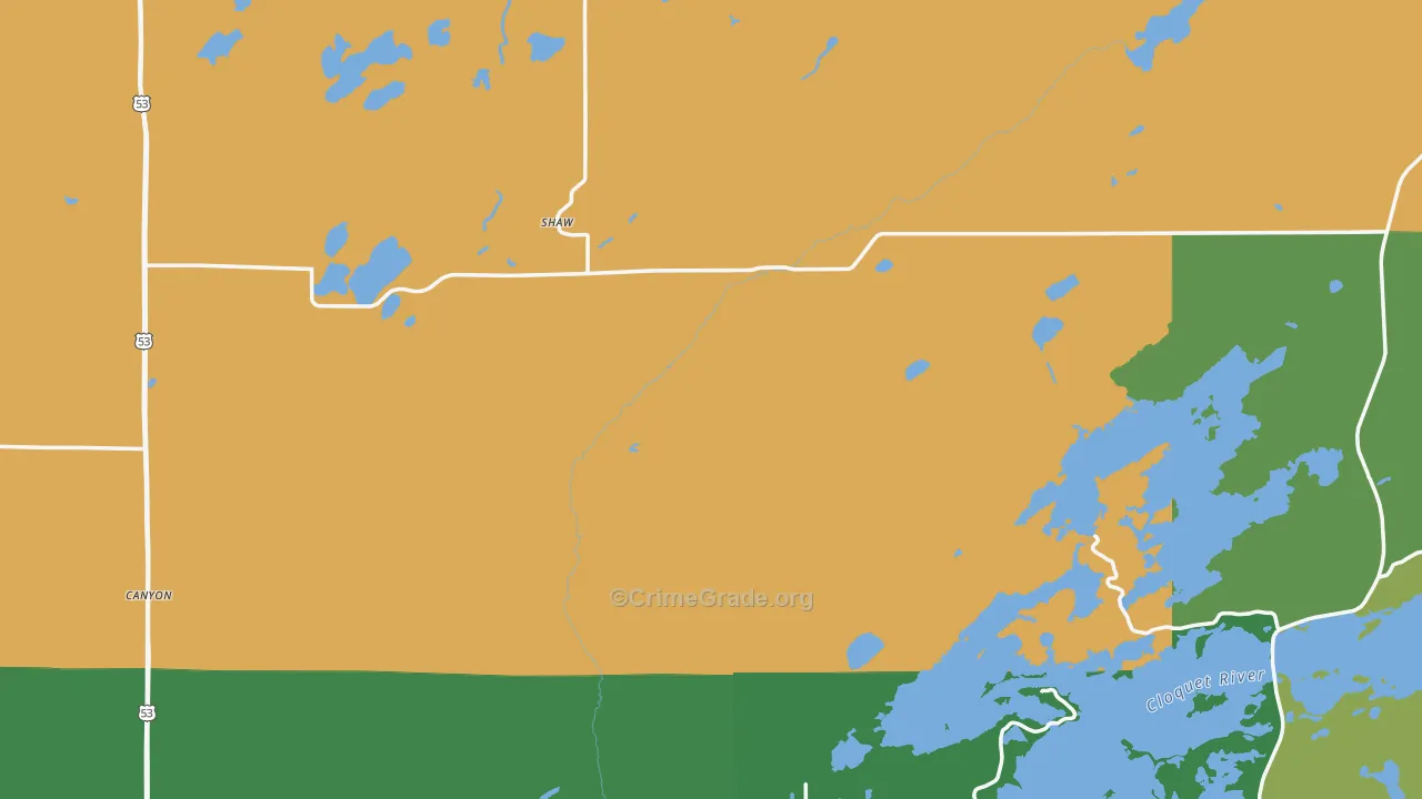 St. Louis County, MN Map of Drug-Related Crime Rates