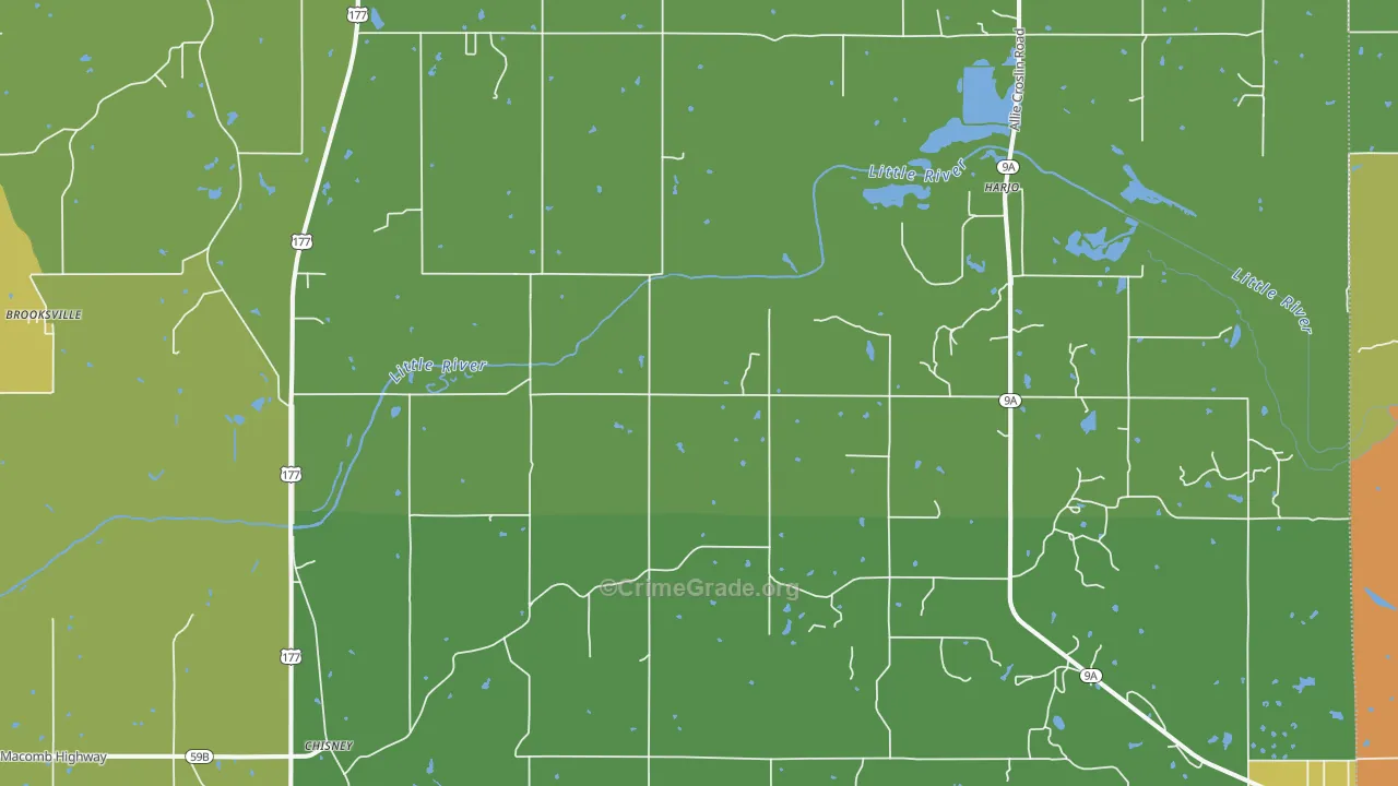 St. Louis, OK Map of Drug-Related Crime Rates