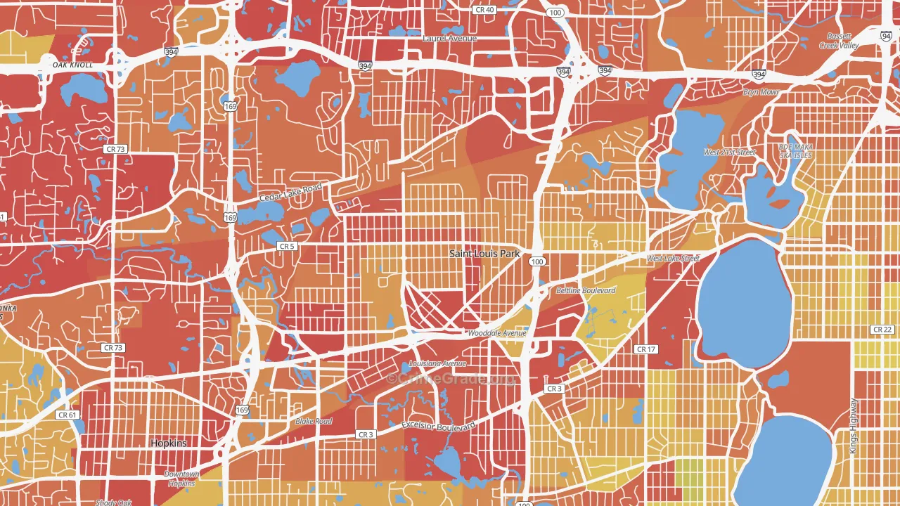St. Louis Park, MN Map of Drug-Related Crime Rates