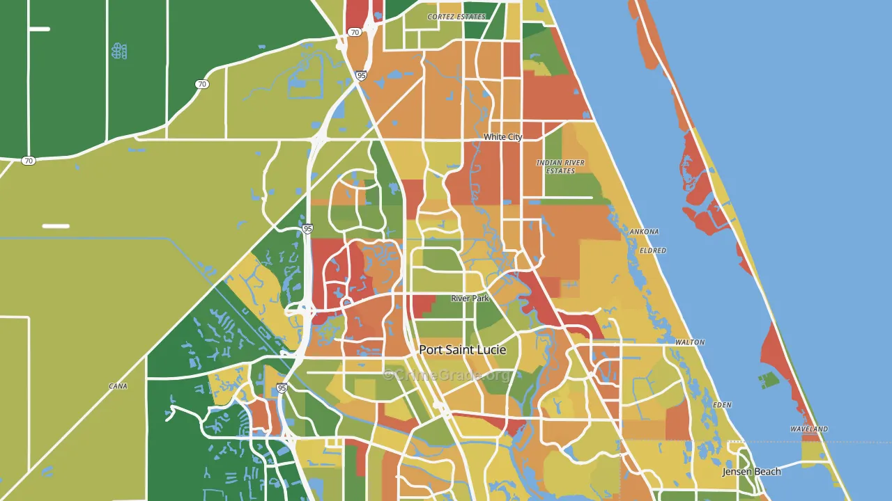 St. Lucie County, FL Map of Drug-Related Crime Rates