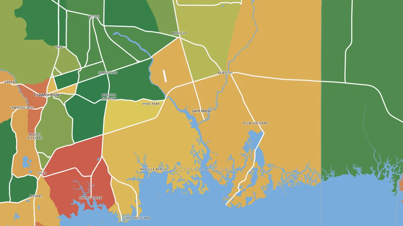 St. Marks, FL Map of Drug-Related Crime Rates