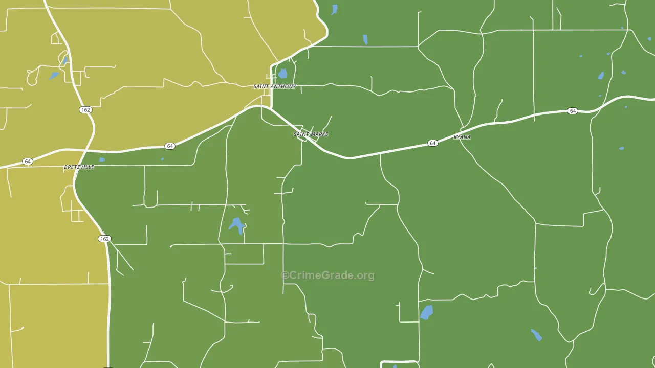 St. Marks, IN Map of Drug-Related Crime Rates