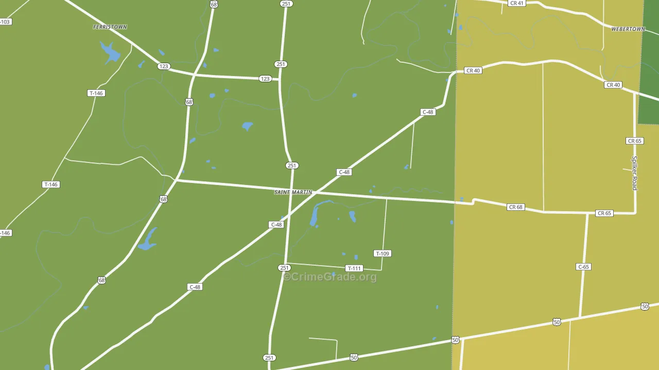 St. Martin, OH Map of Drug-Related Crime Rates