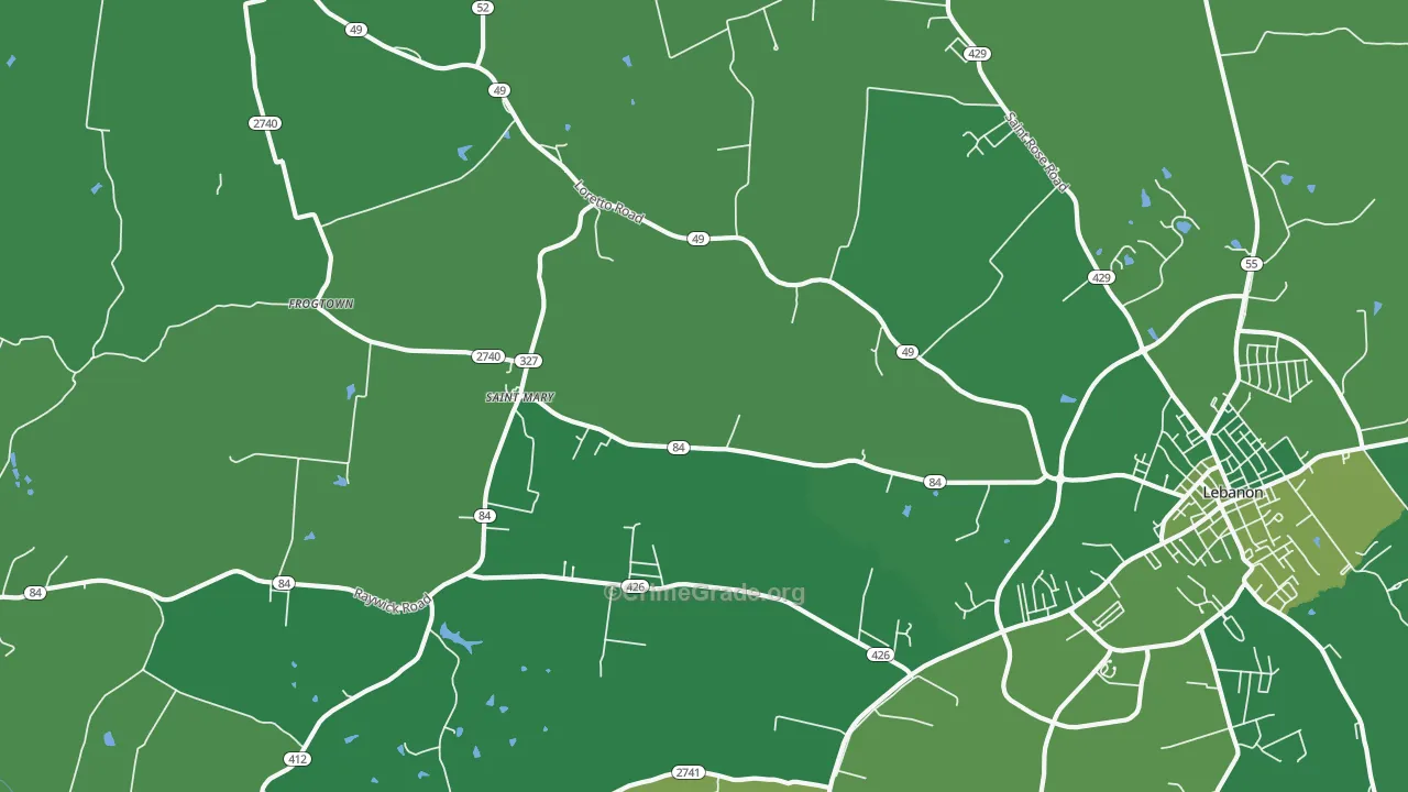 St. Mary, KY Map of Drug-Related Crime Rates