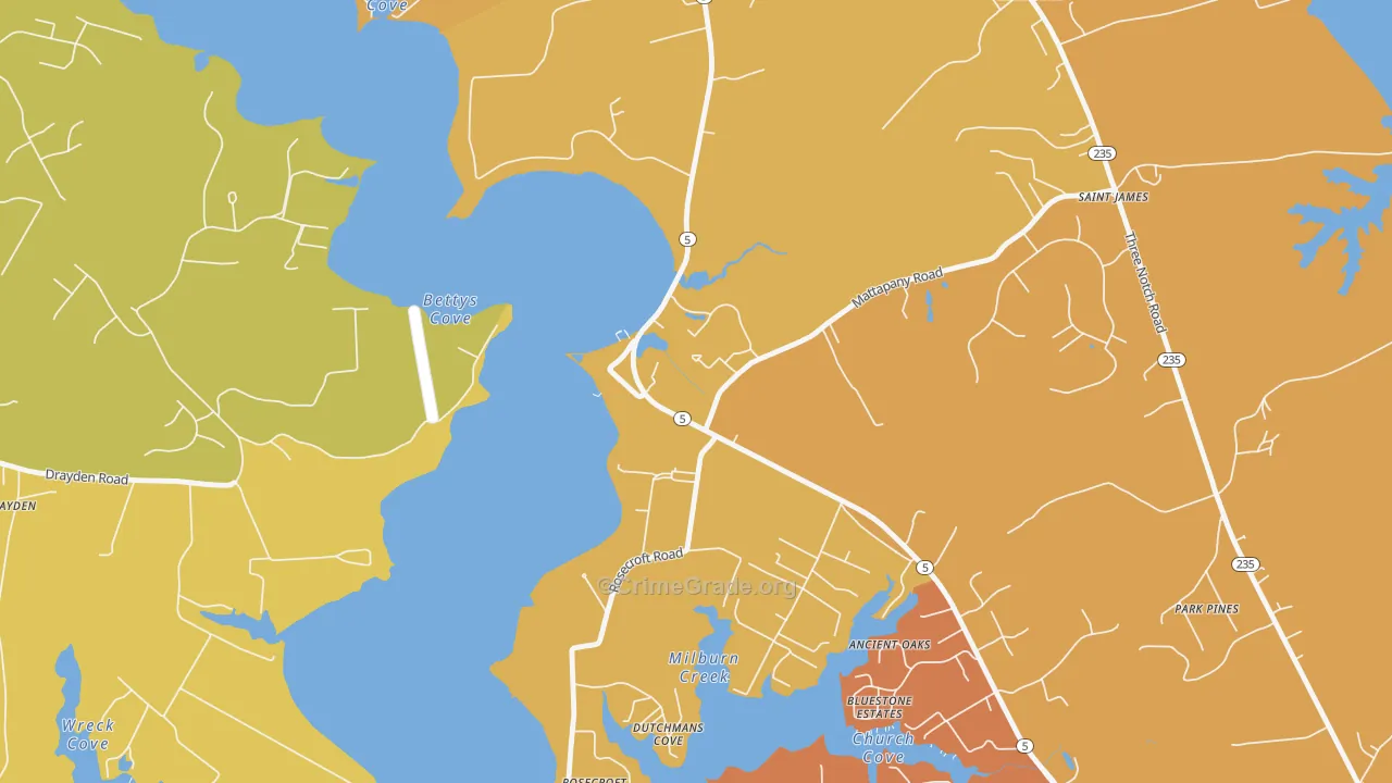 St. Marys City, MD Map of Drug-Related Crime Rates