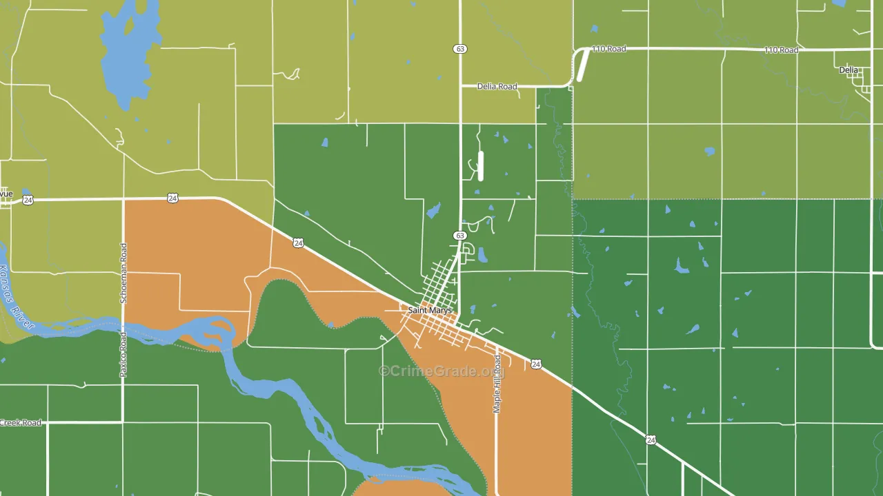 St. Marys, KS Map of Drug-Related Crime Rates