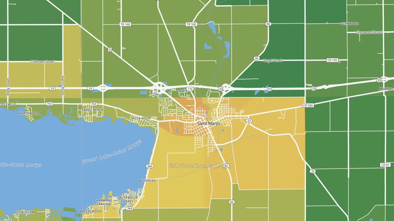 St. Marys, OH Map of Drug-Related Crime Rates
