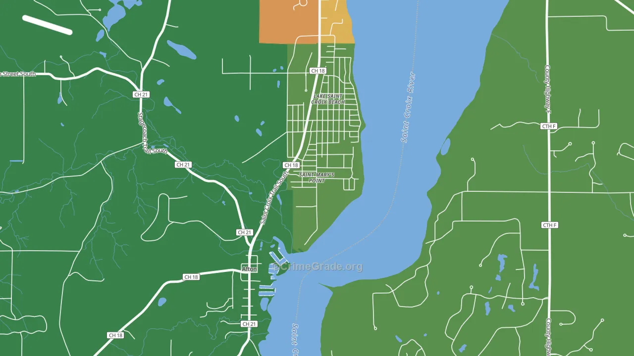 St. Marys Point, MN Map of Drug-Related Crime Rates
