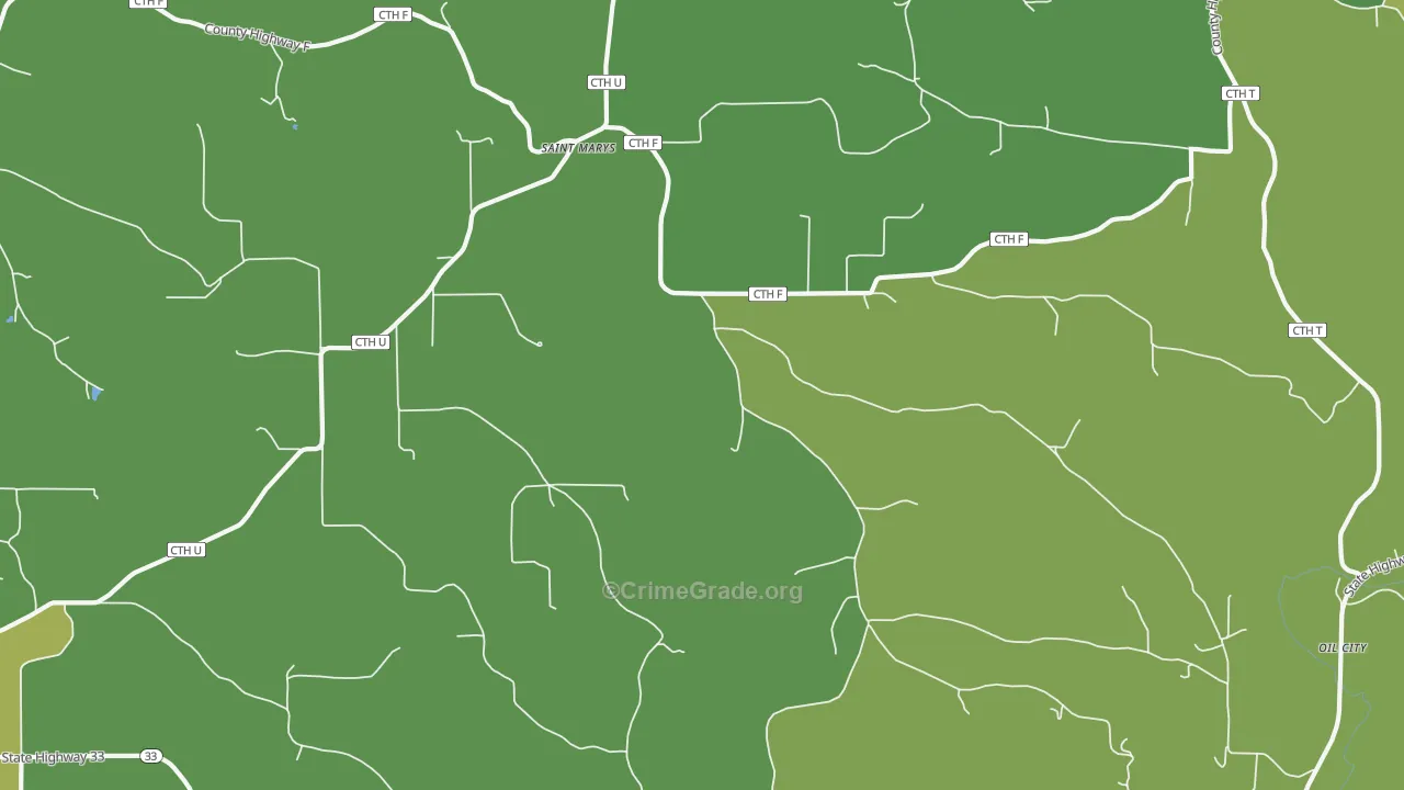 St. Marys, WI Map of Drug-Related Crime Rates