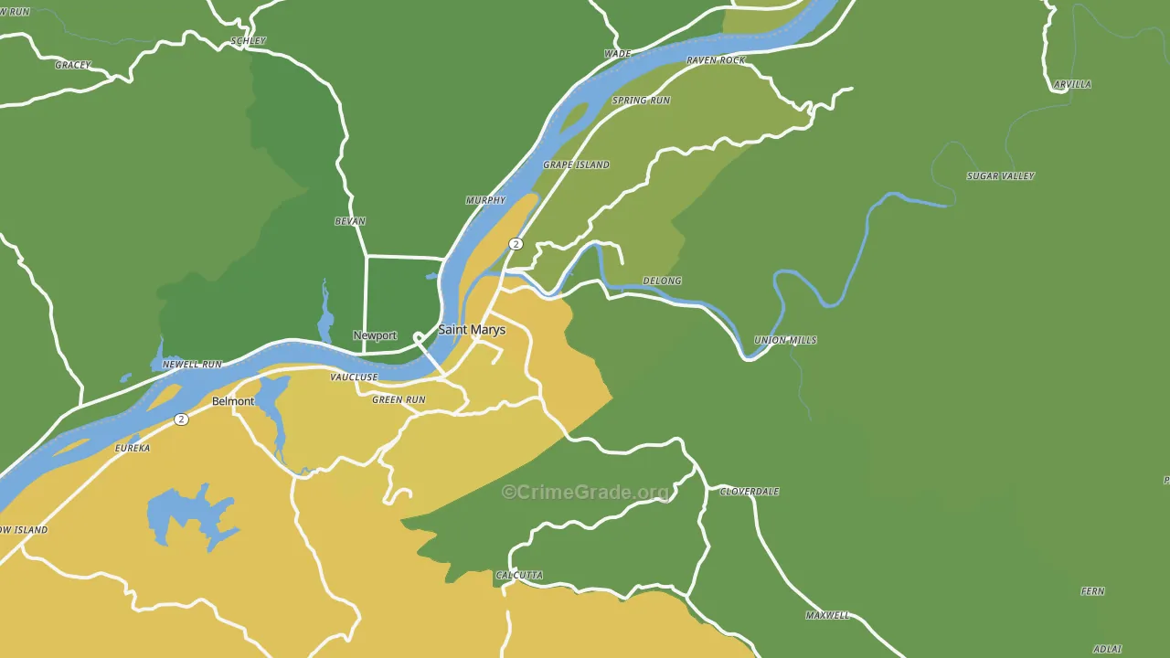 St. Marys, WV Map of Drug-Related Crime Rates