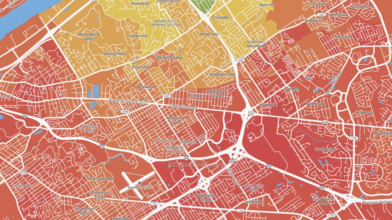 St. Matthews, KY Map of Drug-Related Crime Rates