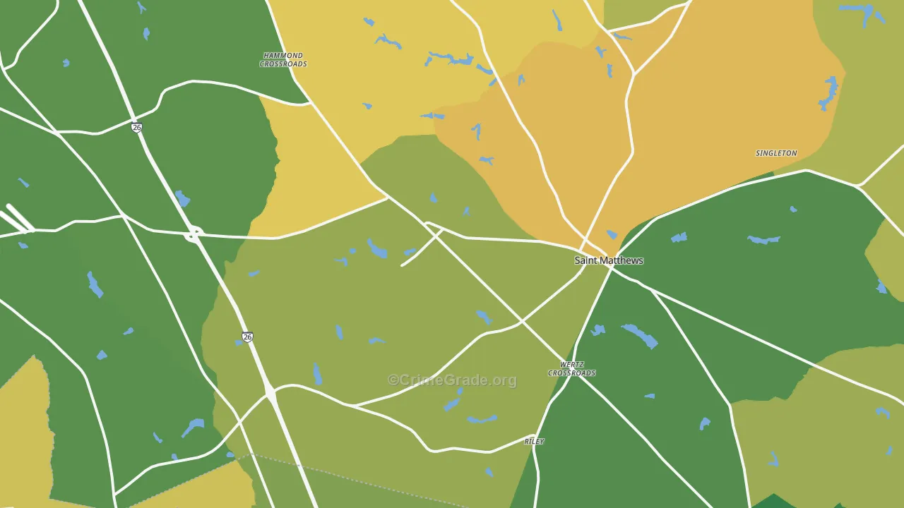 St. Matthews, SC Map of Drug-Related Crime Rates