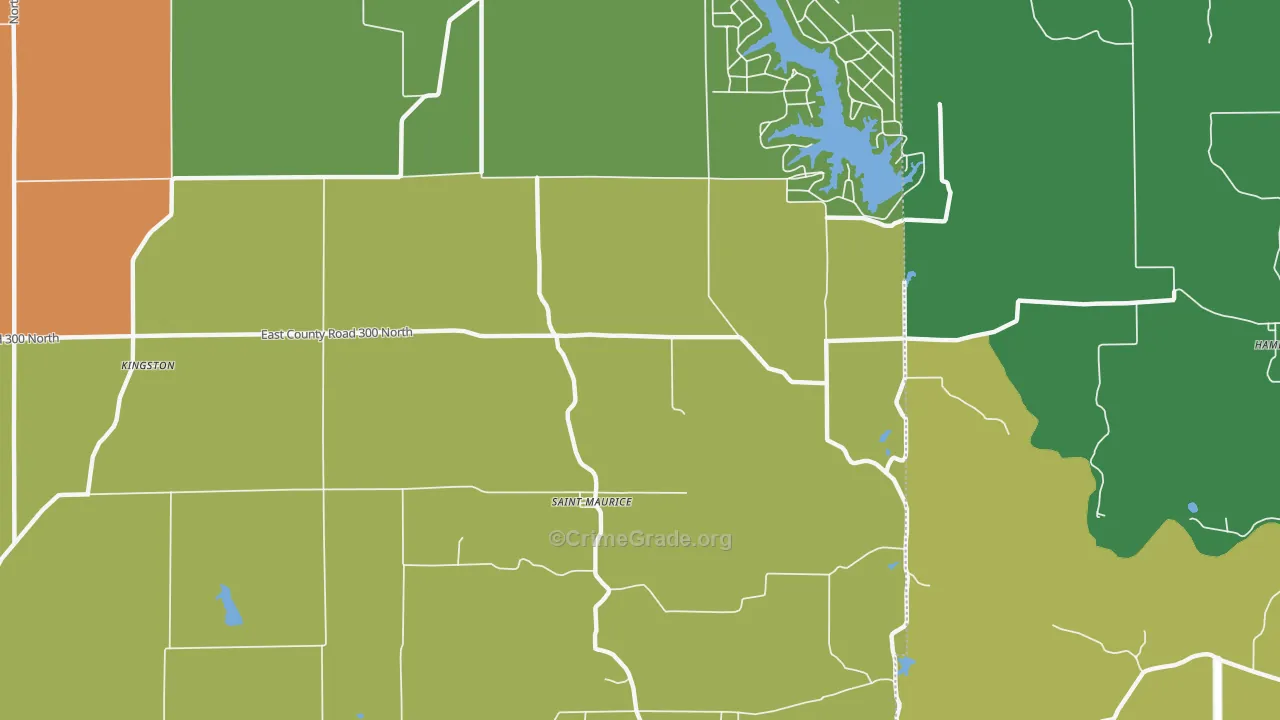 St. Maurice, IN Map of Drug-Related Crime Rates