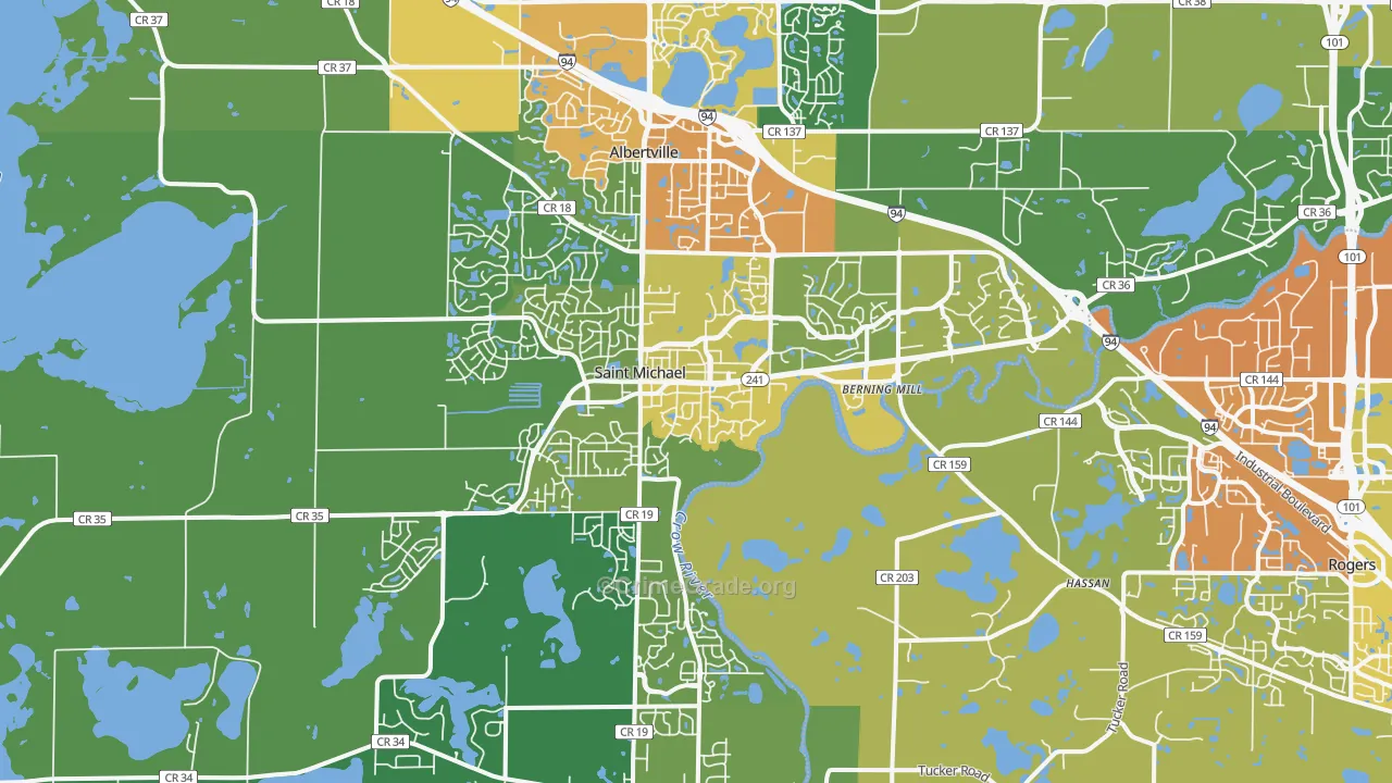 St. Michael, MN Map of Drug-Related Crime Rates